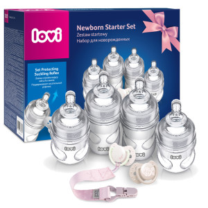 Lovi zestaw wyprawkowy 2x butelka medical+ smoczek uspokajający baby shower girl