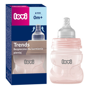 Lovi  butelka antykolkowa trends aktywne ssanie 120ml różowa