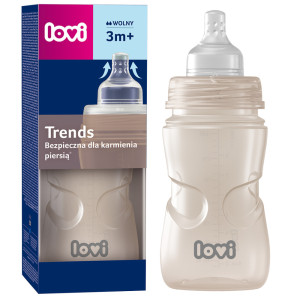 Lovi  butelka antykolkowa trends aktywne ssanie 250ml beżowa