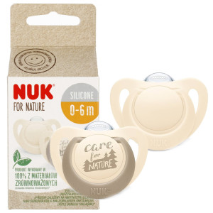 Nuk smoczek uspokajający anatomiczny silikonowy 0-6m for nature beżowy 2szt.