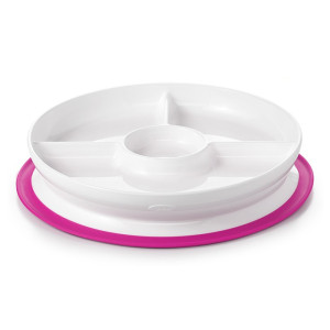 Oxo talerzyk trójdzielny z silikonową przyssawką pink