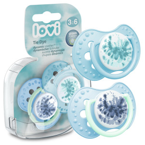 Lovi smoczek uspokajający dynamiczny tie dye blue 3-6m 2 sztuki