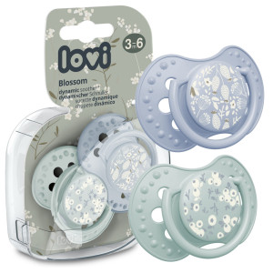 Lovi smoczek uspokajający dynamiczny blossom blue 3-6m 2 sztuki