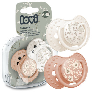 Lovi smoczek uspokajający dynamiczny blossom ivory 6-18m 2 sztuki