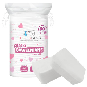 Bocioland bawełniane płatki kosmetyczne dla niemowląt 60 sztuk