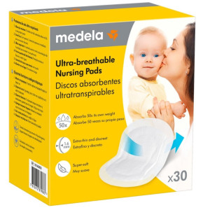Medela oddychające i super chłonne wkładki laktacyjne 30 sztuk