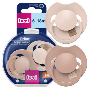 Lovi smoczek uspokajający dynamiczny prime 6-18m nude / blush 2 sztuki