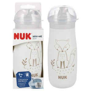 Nuk kubek niekapek bidon mini-me 300ml 9m+ stal nierdzewna popielaty