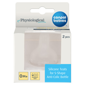 Canpol smoczek silikonowy do butelki s-shape rozmiar s mini 2 sztuki