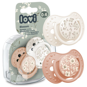 Lovi smoczek uspokajający dynamiczny 0-6m blossom ivory 2 szt.