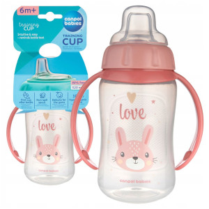 Canpol kubek treningowy z miękkim ustnikiem 320ml cute animals królik