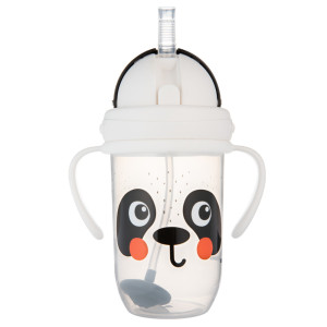 Canpol kubek niekapek z rurką i odważnikiem panda 270ml