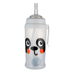 Canpol bidon niekapek z silikonowym ustikiem i rurką 350ml panda