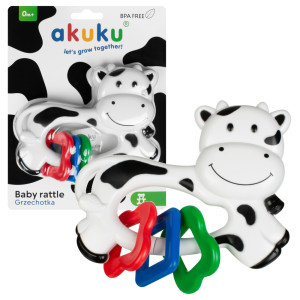 Akuku grzechotka dla niemowląt krówka