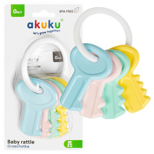 Akuku grzechotka dla niemowląt klucze jasne
