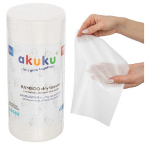 Akuku jednorazowe chusteczki bambusowe dla dzieci i niemowląt 18x25cm 100 sztuk