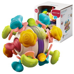 Babyono gryzak sensoryczny dla niemowląt zabawka w kształcie piłki star ball