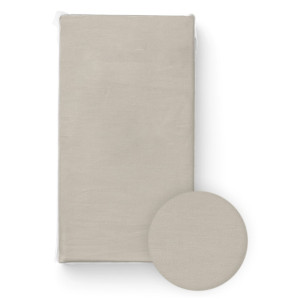 Bocioland prześcieradło z gumką do łóżeczka bawełna jersey 60x120cm beżowe