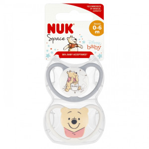 Nuk smoczek uspokajający silikonowy 0-6m space disney kubuś puchatek 2 sztuki
