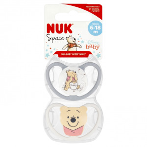 Nuk smoczek uspokajający silikonowy 6-18m space disney kubuś puchatek 2 sztuki