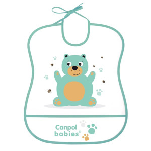 Canpol śliniak zmywalny z kieszonką miękki cute animals miś