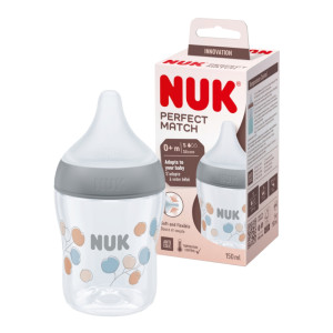 Nuk perfect match antykolkowa butelka dla niemowląt 0m+ z silikonowym smoczkiem s 150ml