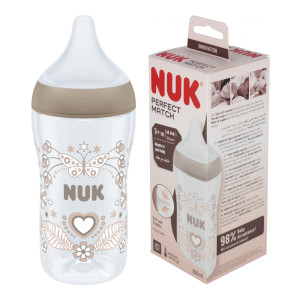 Nuk perfect match antykolkowa butelka dla niemowląt 3m+ z silikonowym smoczkiem m 260ml