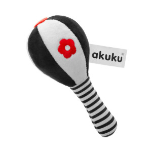 Akuku pluszowa grzechotka sensoryczna maracas kontrastowa