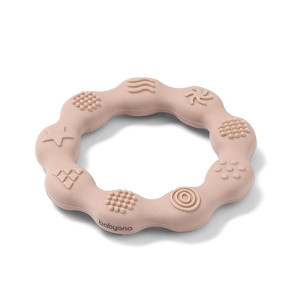 Babyono gryzak silikonowy dla niemowląt 0 m+ ring beżowy