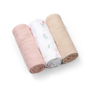 Babyono pieluszki muślinowe marszczone 3 sztuki 100% bawełna 70x70cm super miękkie