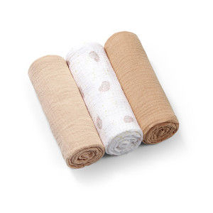 Babyono pieluszki muślinowe marszczone 3 sztuki 100% bawełna 70x70cm super miękkie