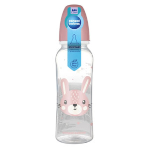 Canpol butelka wąska 12m+ 250ml cute animals różowa