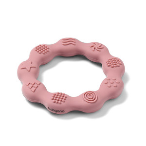 Babyono gryzak silikonowy dla niemowląt 0 m+ ring różowy