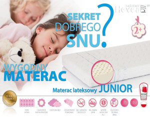 Materac 100% lateksowy Junior Hevea aegis | 180 x 80 cm