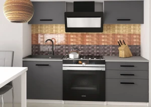 Meble kuchenne 120 cm szare antracyt grafitowe z blatem  BELINI