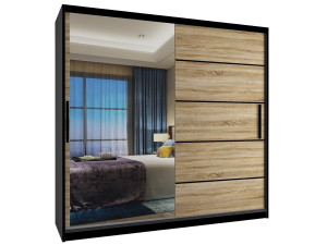 Szafa przesuwna 200 cm z lustrem dębowa dąb wotan dąb sonoma  BELINI