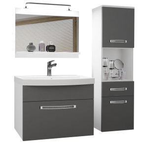 Zestaw mebli łazienkowych  Belini Glamour 90cm szary mat