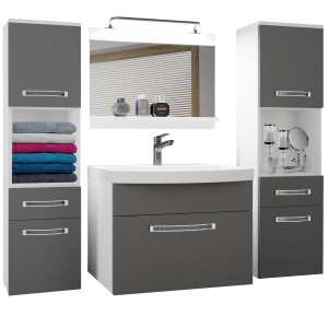 Zestaw mebli łazienkowych  Belini Glamour 120cm szary mat