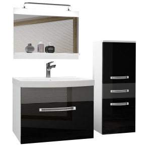 Zestaw mebli łazienkowych  Belini Glamour 90cm czarny połysk/szary połysk