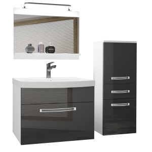 Zestaw mebli łazienkowych  Belini Glamour 90cm szary połysk