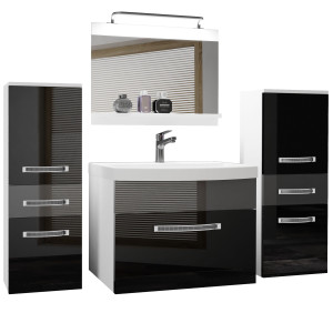 Zestaw mebli łazienkowych  Belini Glamour 120cm czarny połysk/szary połysk