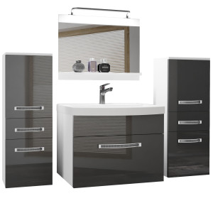 Zestaw mebli łazienkowych  Belini Glamour 120cm szary połysk