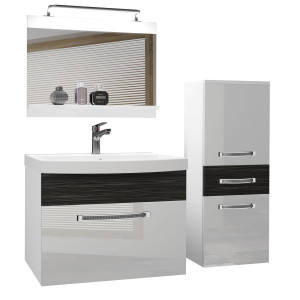 Zestaw mebli łazienkowych  Belini Glamour 90cm biały połysk/heban królewski