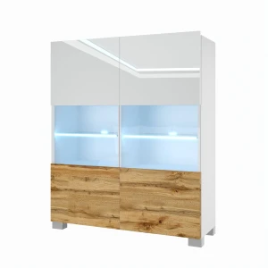 Komoda  biały połysk/dąb wotan 100cm