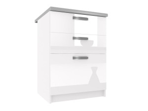 Szafka kuchenna stojąca z szufladami BELINI  60cm biały połysk