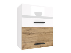 Szafka kuchenna wisząca pawlaczowa BELINI  60cm biały połysk/dąb wotan