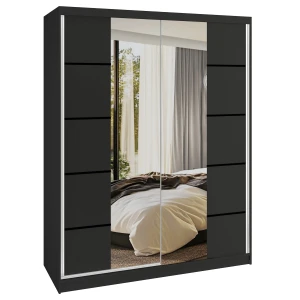 Szafa przesuwna SERENITY 133 cm czarna mat  BELINI