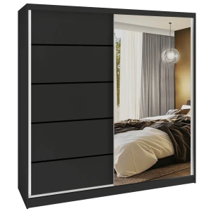 Szafa przesuwna SERENITY 200 cm czarna mat  BELINI