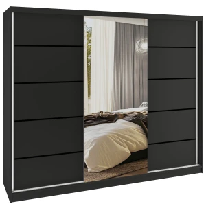Szafa przesuwna SERENITY 232 cm czarna mat  BELINI