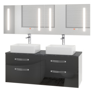 Zestaw mebli łazienkowych Euphoria  Belini 120cm czarny połysk
